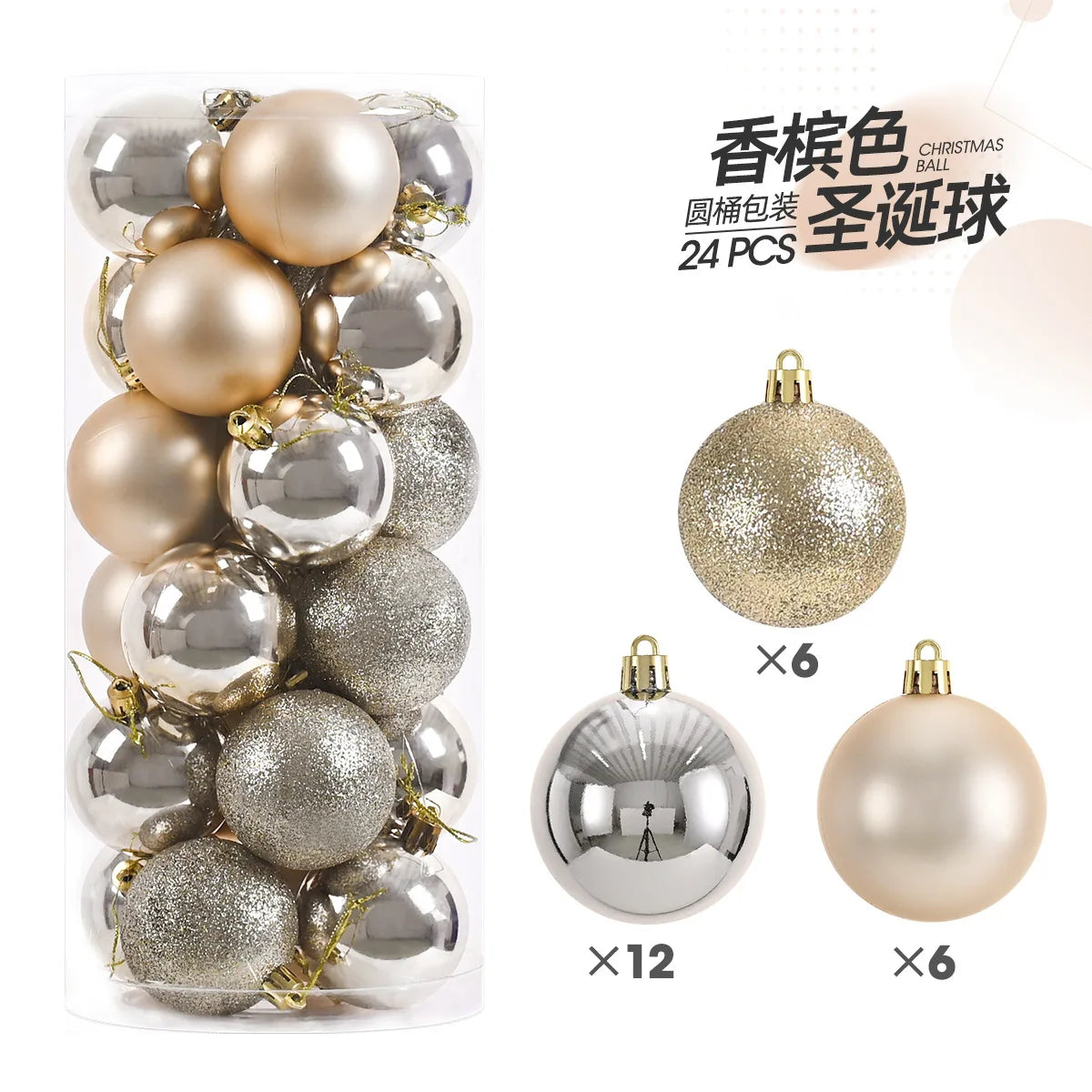 24pcs 3cm Christmas Balls Ornaments Tree Pendants