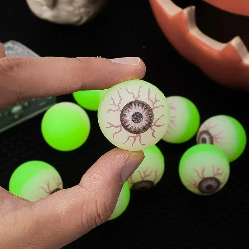 5/50PCS Luminous Bouncing Ball Halloween Glow in The Dark Toys Rubber Fake Eyeball