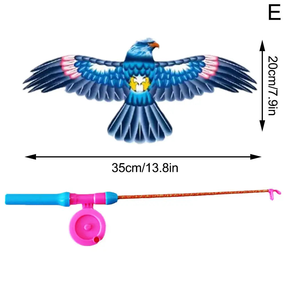 Outdoor Toys Kite Hand Brake Fishing Rod Butterflies For Kids