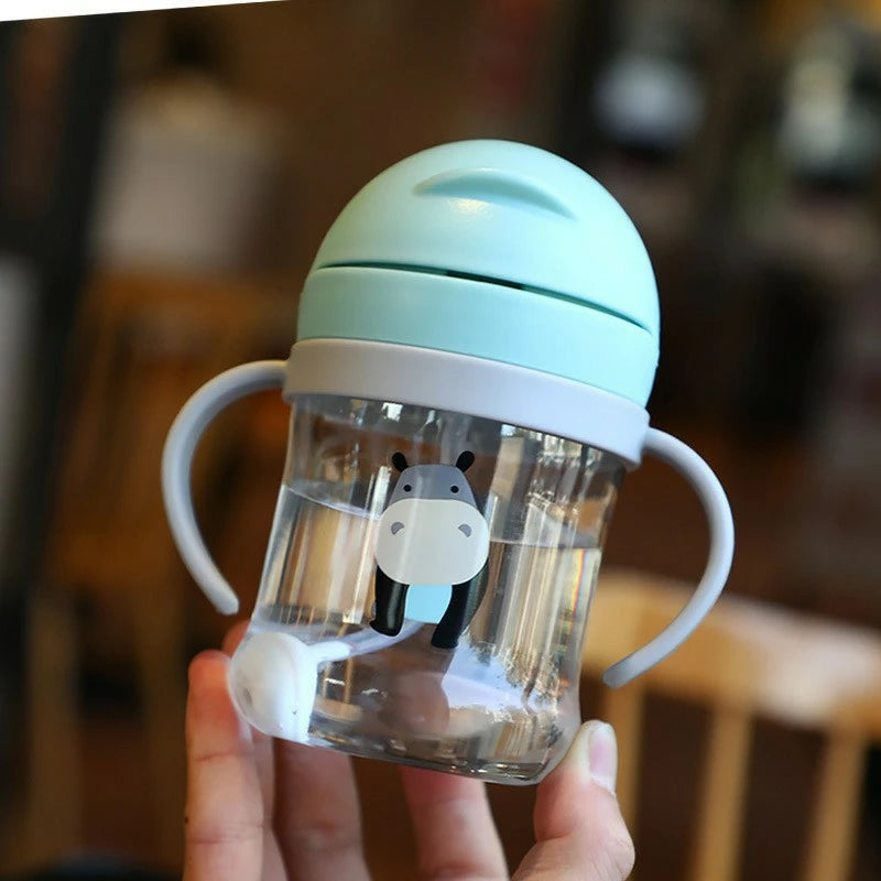 250ml Baby Feeding Cup with Straw Children Learn Feeding Bottle Kids Training Cup