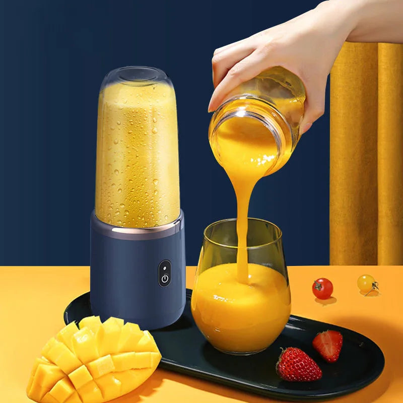 Portable Fruit Juice Blender Electric Mini Bottle USB 6 Blades Juicer Cup Machine