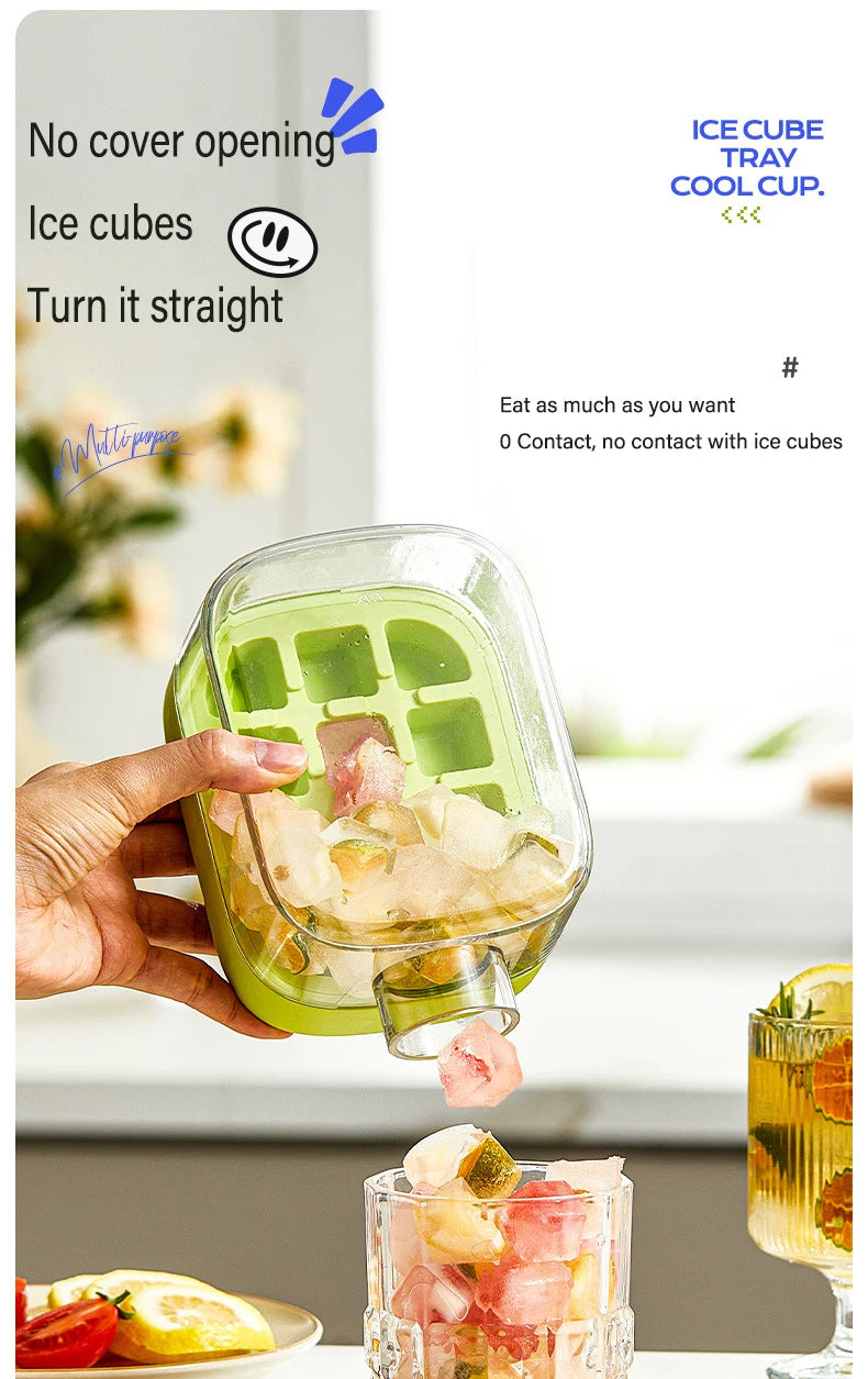 2-in-1 Silicone Ice Cube With Straw Food-grade Ice Maker Kettle Pressing Mold Ice Drink Bottle