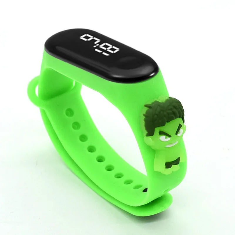 Disney Stitch Spider Man Cartoon Waterproof Watches For Kids LED Electronic Sport Watch
