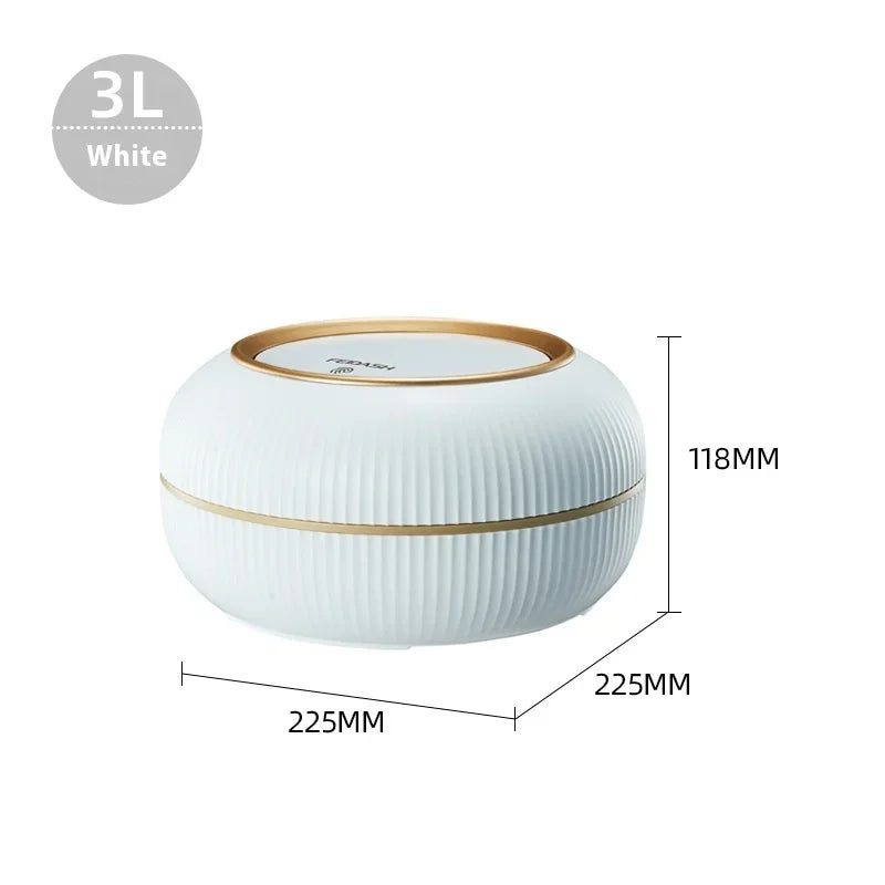 Desktop Trash Can Push-open Lid Paper Basket Box Mini Home Necessities