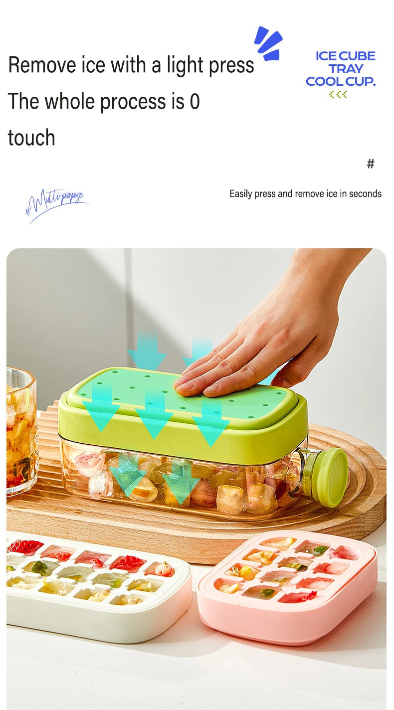 2-in-1 Silicone Ice Cube With Straw Food-grade Ice Maker Kettle Pressing Mold Ice Drink Bottle