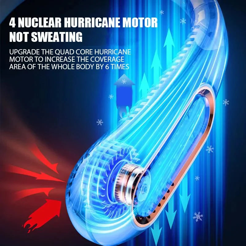 3000mAh Hanging Neck Fan Portable Bladeless Mini USB Rechargeable Electric Fan
