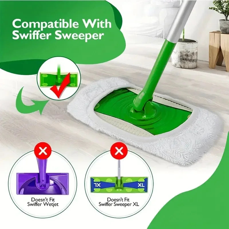 Sweeper Wet & Dry Cleaning Cloths Reusable Microfiber Head Washable Rag Towel
