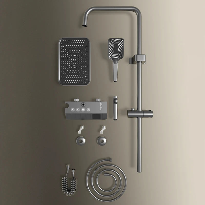Bathroom Shower Full Set Black, White, and Gray Shower System Set