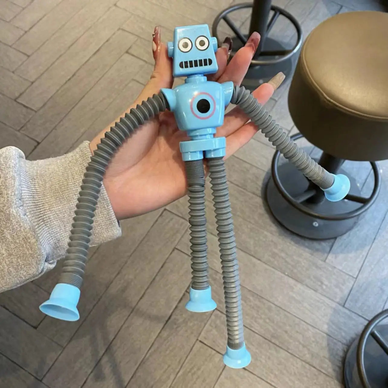 4/16PCS Pop Tubes Suction Cup Robot Toys Stress Relief Telescopic Sensory Toys for Kids