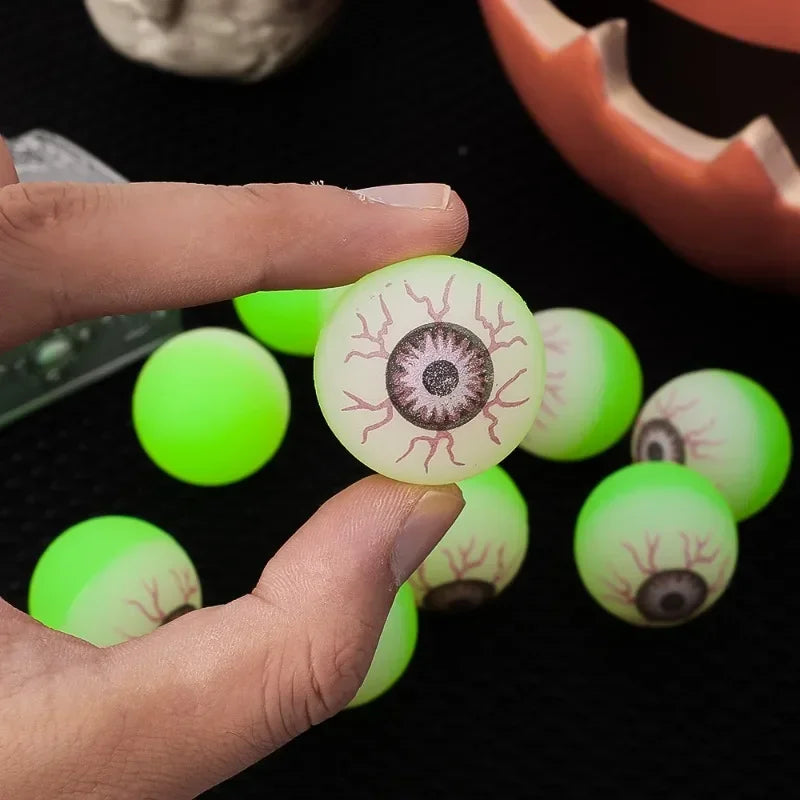 5/50PCS Luminous Bouncing Ball Halloween Glow in The Dark Toys Rubber Fake Eyeball