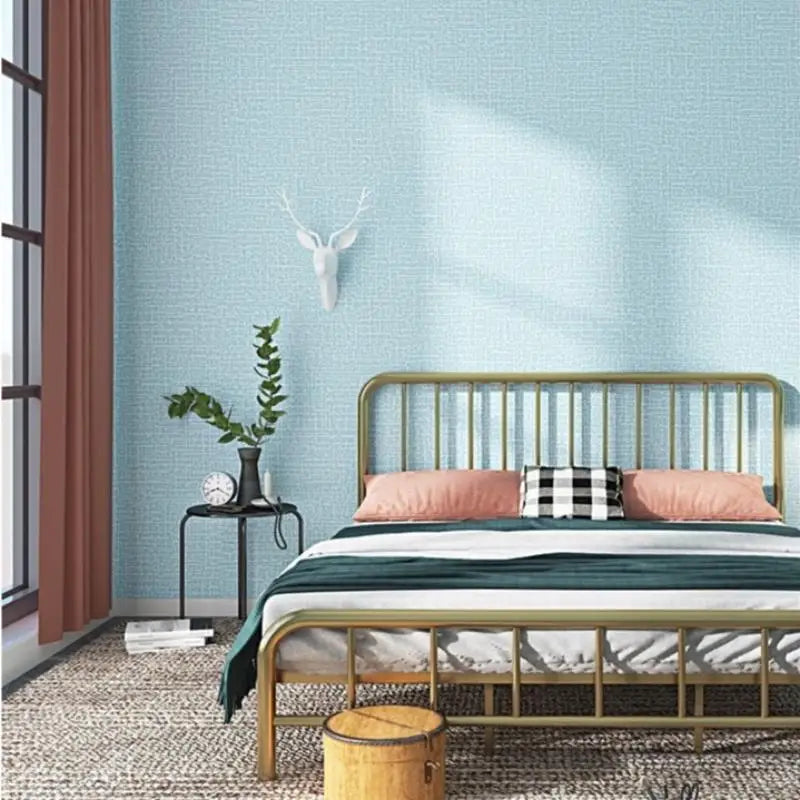50cmX10m Linen 3D Foam Self-adhesive PVC Solid Color Waterproof Background Wall