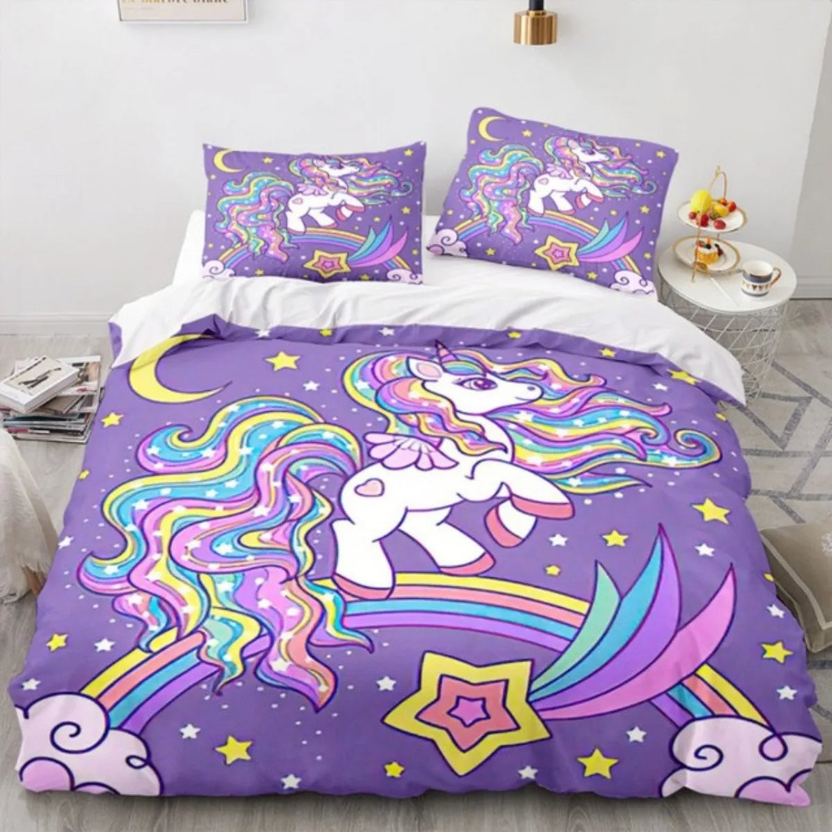 Rainbow Unicorn Bedding Set 3D Digital Printing