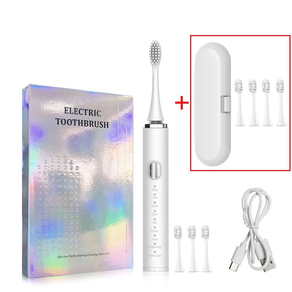 Electric Ultrasonic Toothbrush 8 High-Precision Brushing Modes Rechargeable Tooth Cleaner