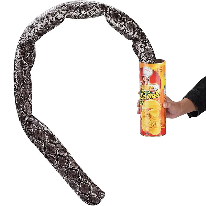 The Potato Chip Snake Can Jump Stage Magic Tricks Spring Snake Toy Jokes in A Can Gift