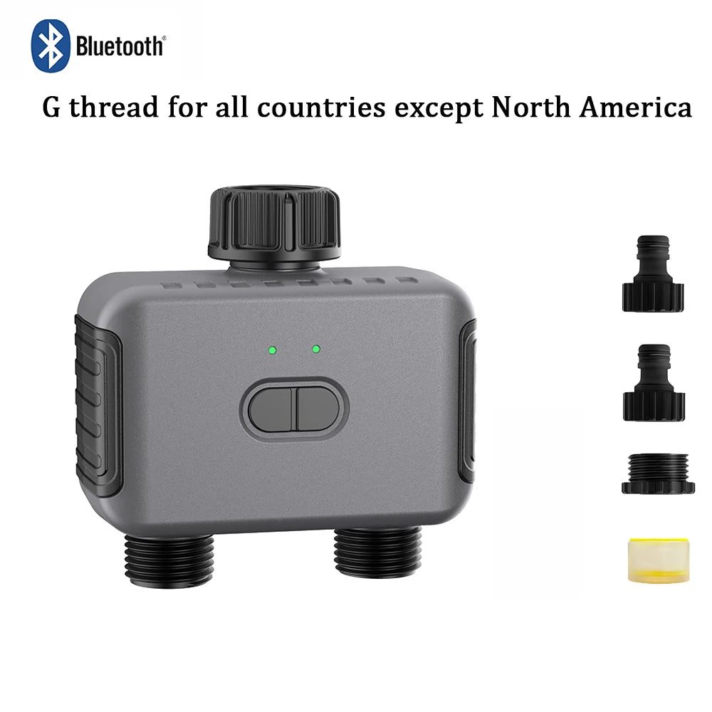 Automatic Water Timer Dual Hose Garden Irrigation Watering System Faucet Sprinkler
