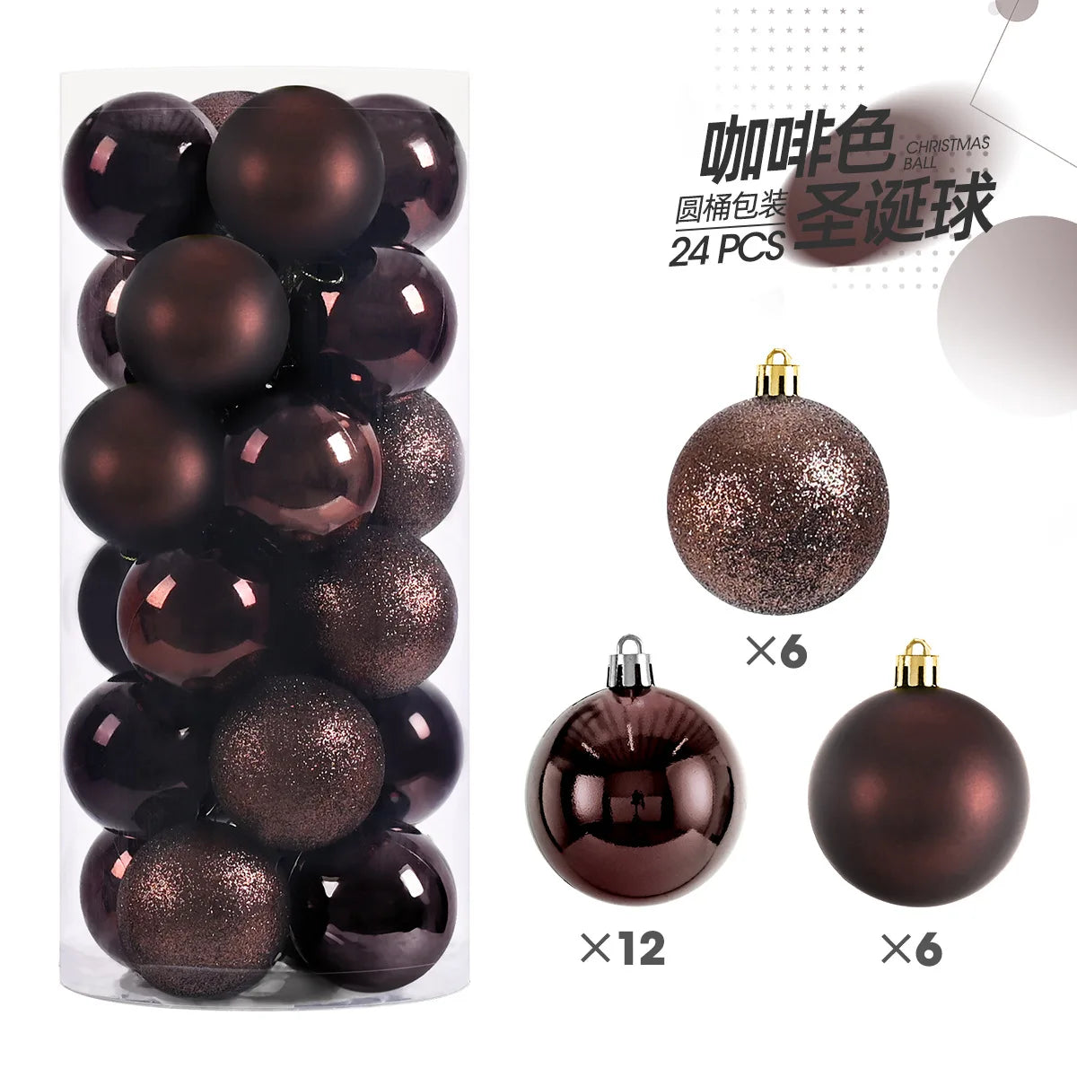 24pcs 3cm Christmas Balls Ornaments Tree Pendants