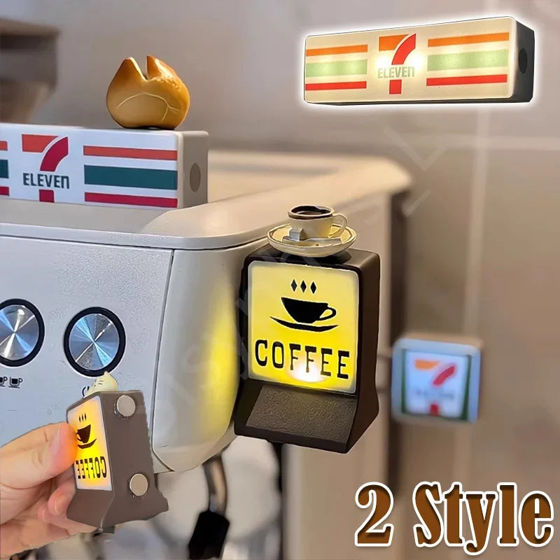 6 Styles 711 Store Light Sign Coffee Shop Magnetic Refrigerator Stickers