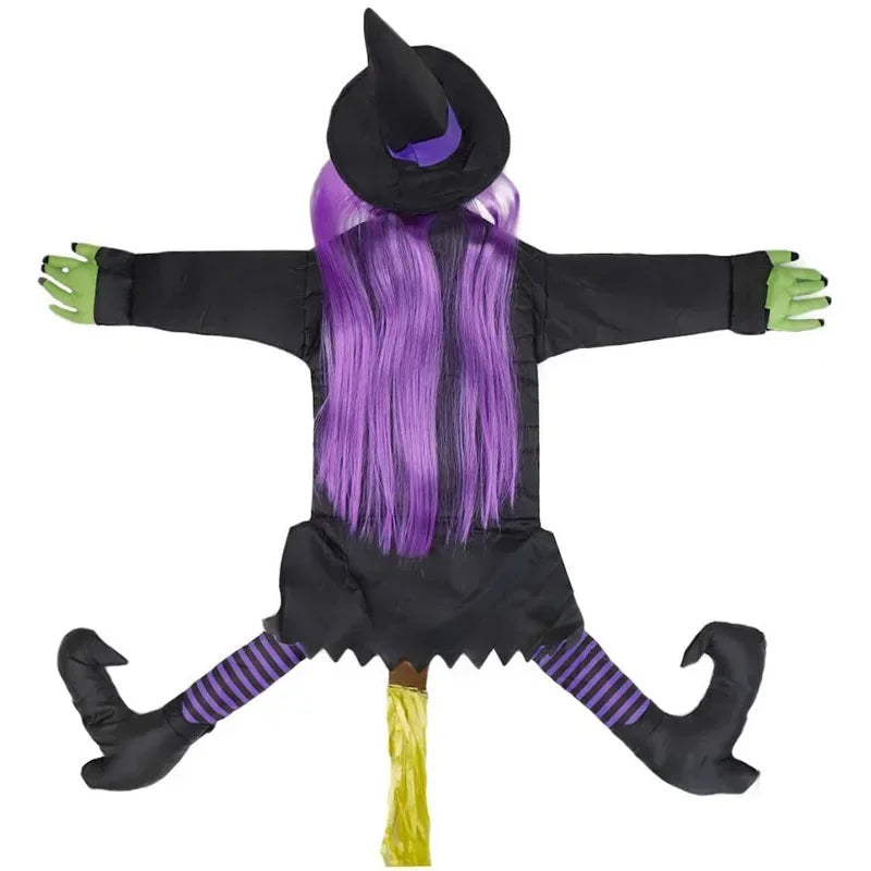 Halloween Crashing Witch Into Tree Outdoor Decoration Classic Flying Witch Pendant