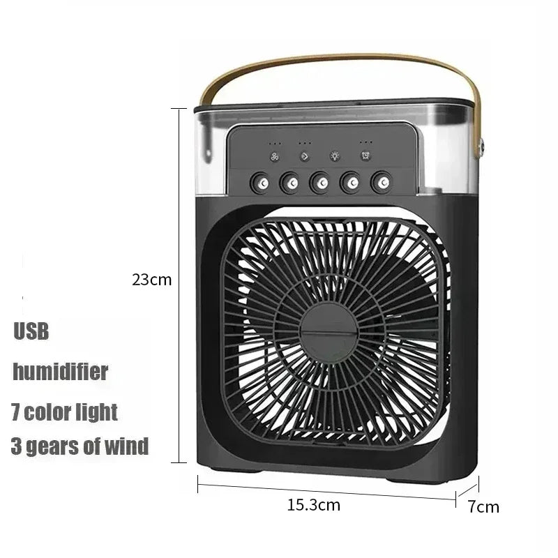 New 3 In 1 AIr Conditioner Household Mini Air Cooler LED Night Light Portable humidifier