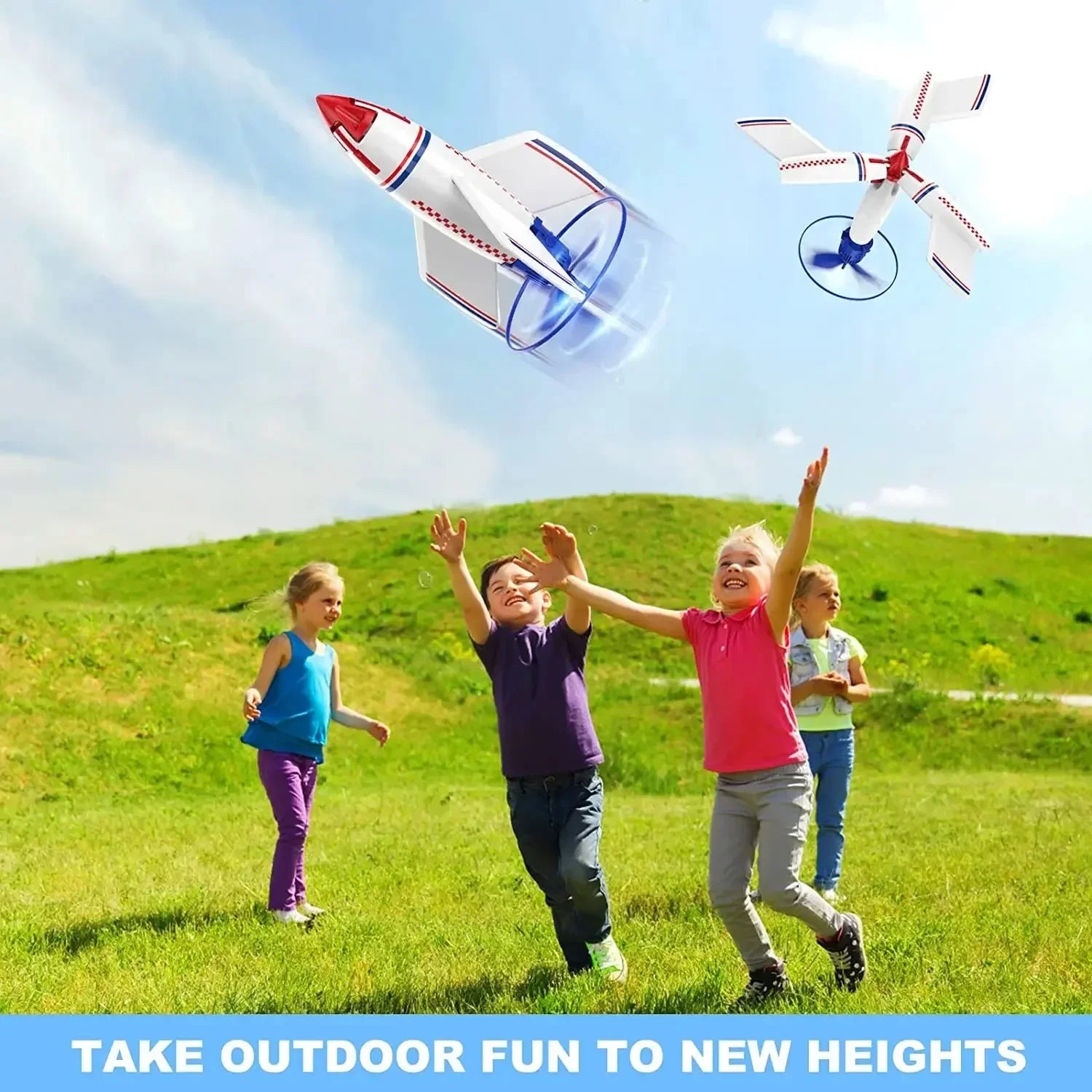 Electric Rocket Launcher New Space Exploration With Parachute Kid Outdoor Toys
