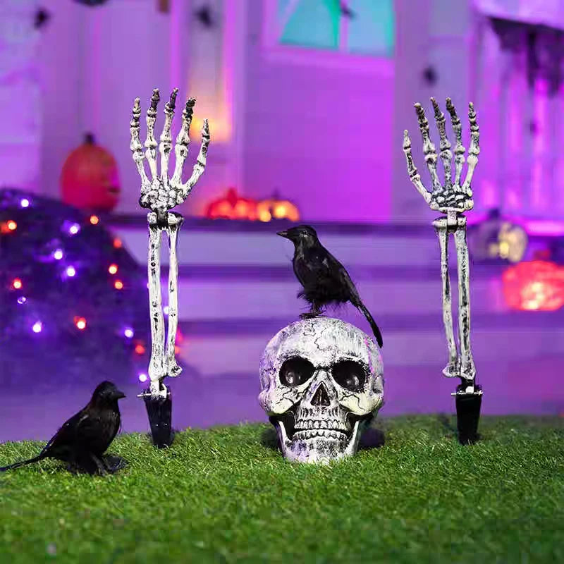 Halloween Home Decor Skeleton Head Outdoor Scary Props Realistic Skull Prank