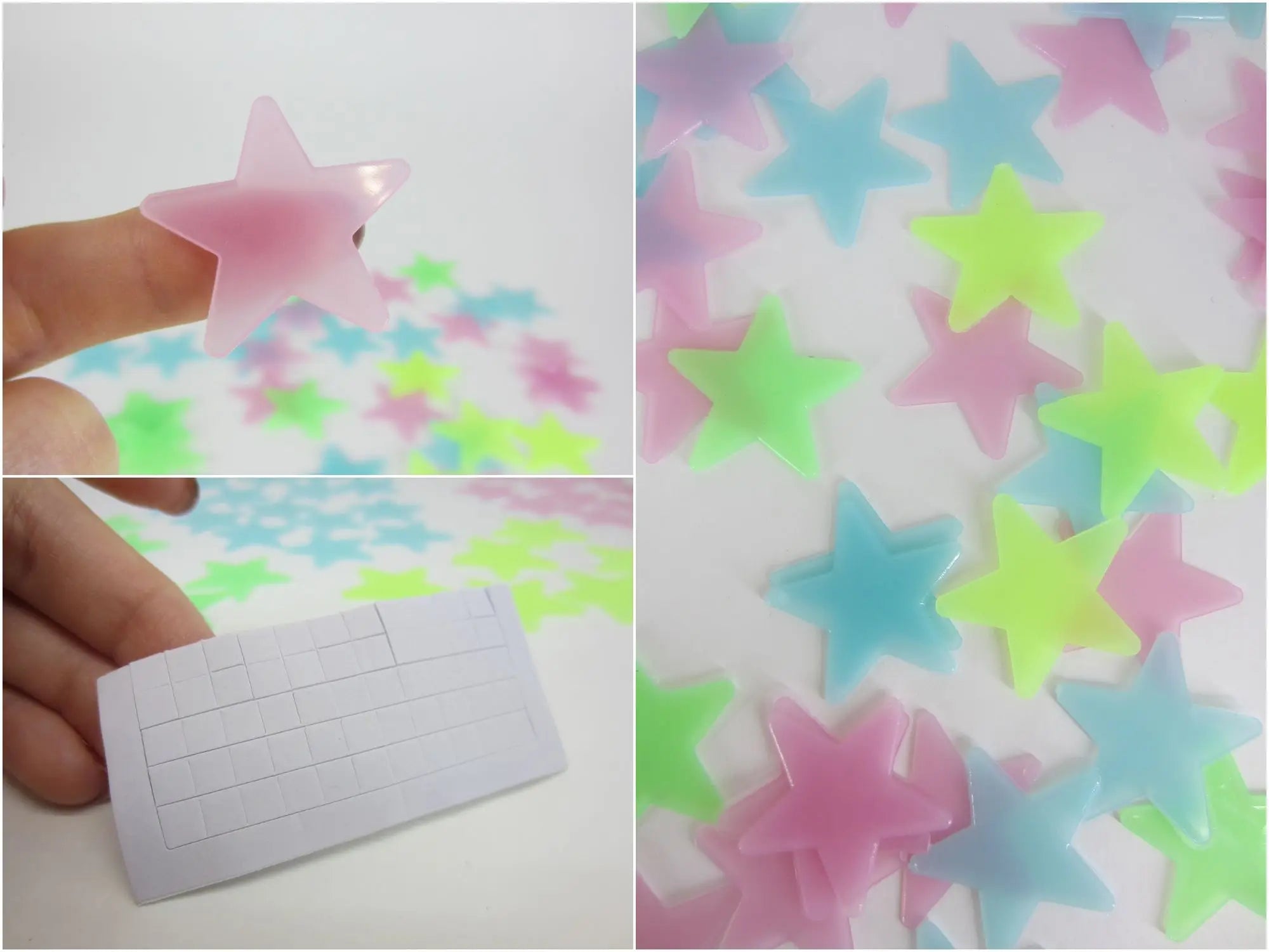 PVC Stars Glow Stickers Luminous In Dark Night Fluorescent Wall Art Decals For Kids