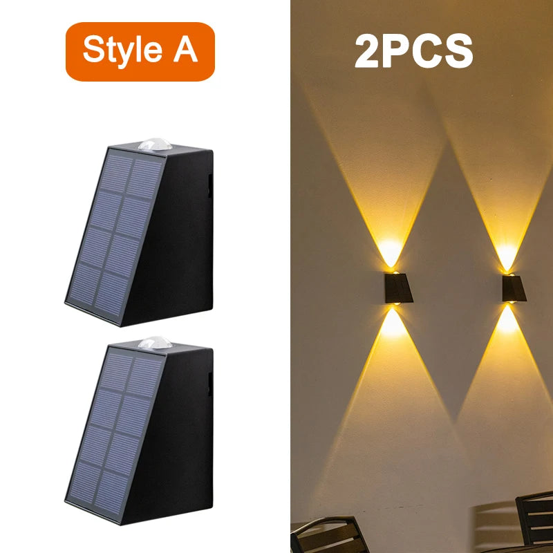 LED Outdoor Wall Solar Lights Waterproof Garden Wall Decoration For Patio Stair Corridor