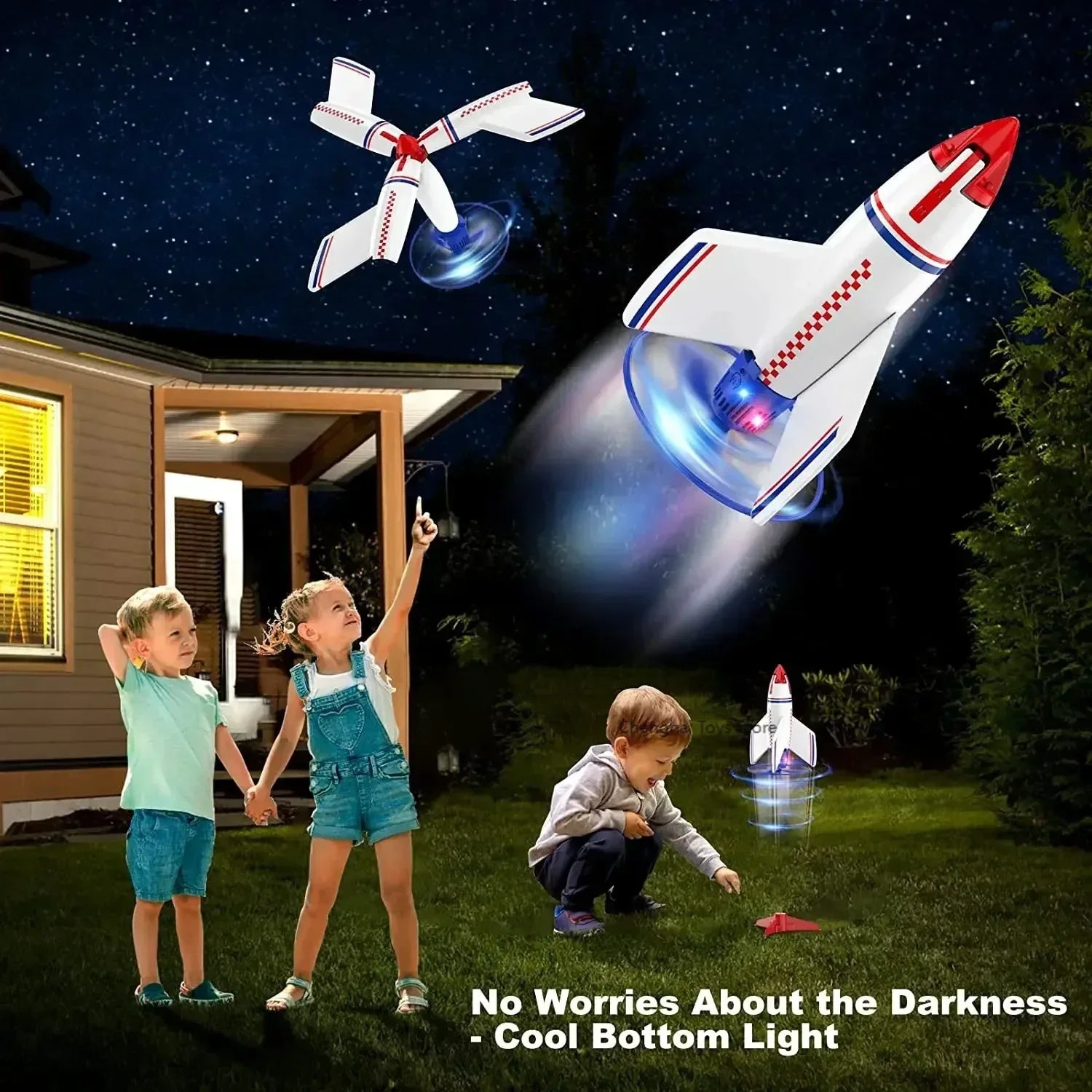 Electric Rocket Launcher New Space Exploration With Parachute Kid Outdoor Toys