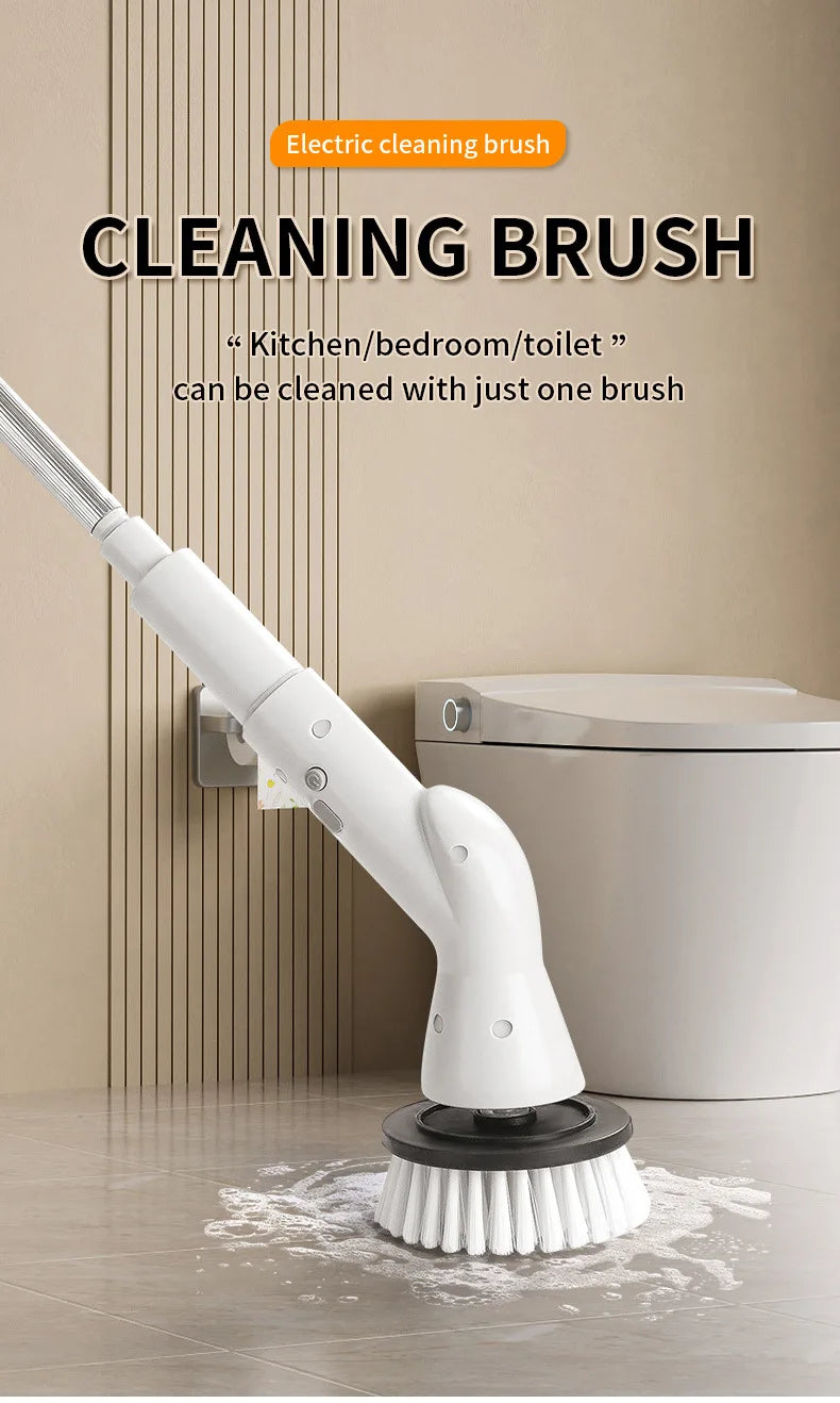 6 in 1 Powerful Electric Cleaning Brush Wireless Spin Scrubber Brush
