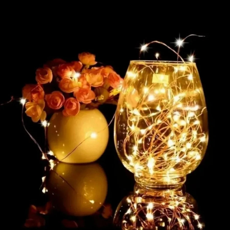 5/10/20M USB LED String Copper Silver Wire Garland Light Waterproof Fairy Decoration
