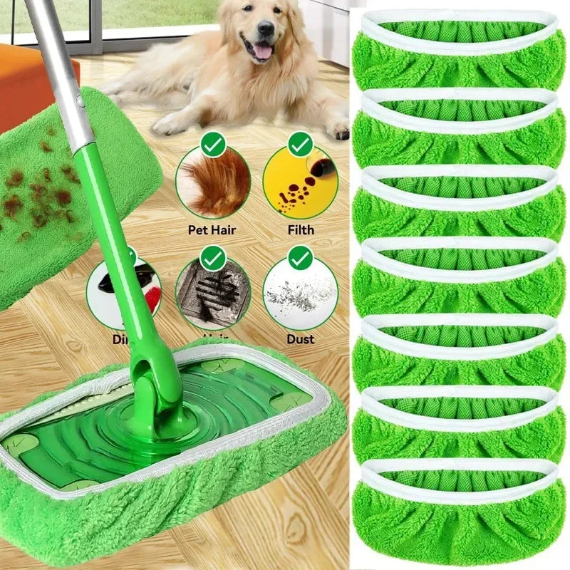 Sweeper Wet & Dry Cleaning Cloths Reusable Microfiber Head Washable Rag Towel