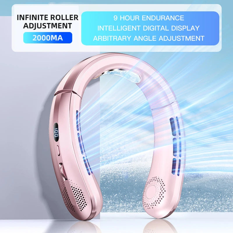 3000mAh Hanging Neck Fan Portable Bladeless Mini USB Rechargeable Electric Fan