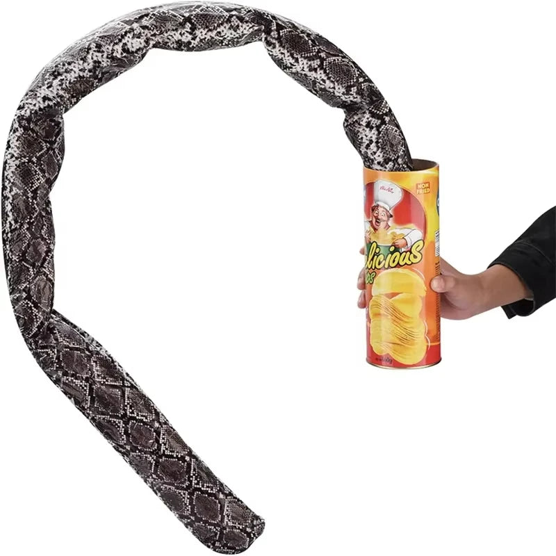 The Potato Chip Snake Can Jump Stage Magic Tricks Spring Snake Toy Jokes in A Can Gift