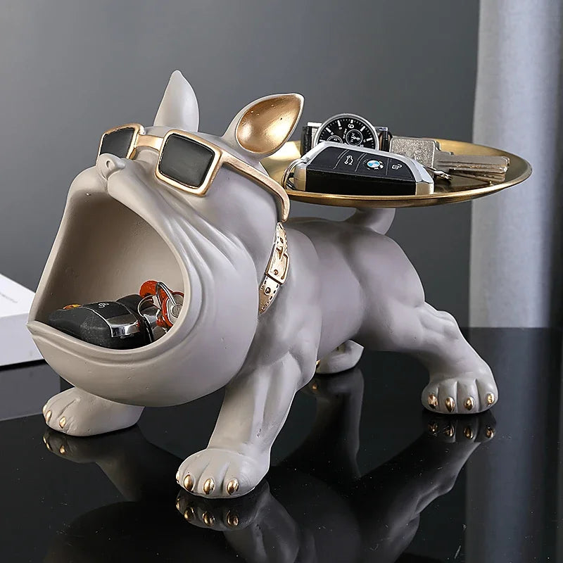 Home Decor Bulldog Figurine Dog Statue Storage Box Animal Ornament Art Sculpture