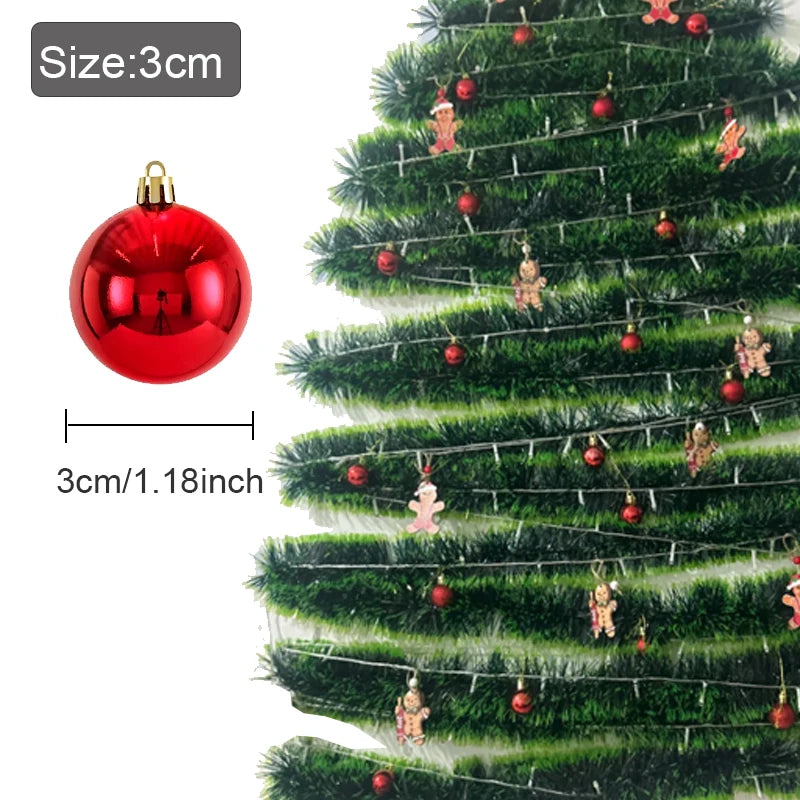 24pcs 3cm Christmas Balls Ornaments Tree Pendants