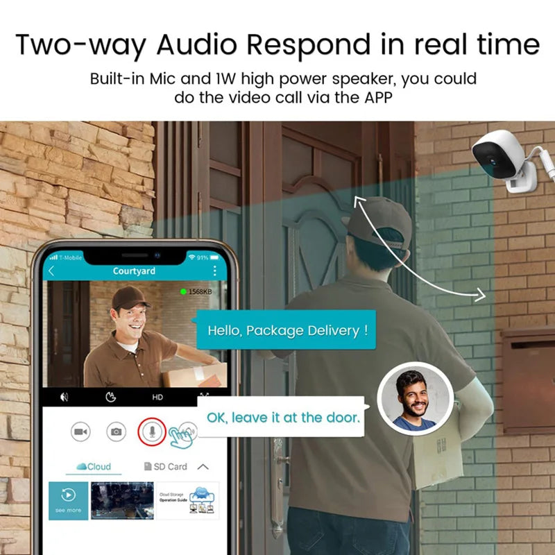 4K Camera IP/AP Remote Monitor Cloud Storage Audio Motion Detection Camcorder