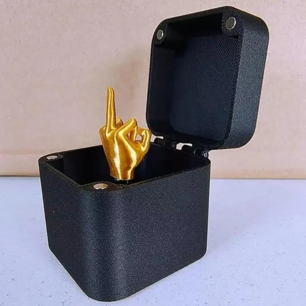 Prank Gift Desk Decoration Surprise Gift Box Toys Middle Finger in the Box