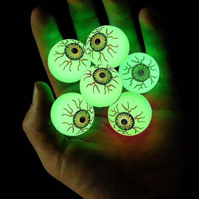 5/50PCS Luminous Bouncing Ball Halloween Glow in The Dark Toys Rubber Fake Eyeball