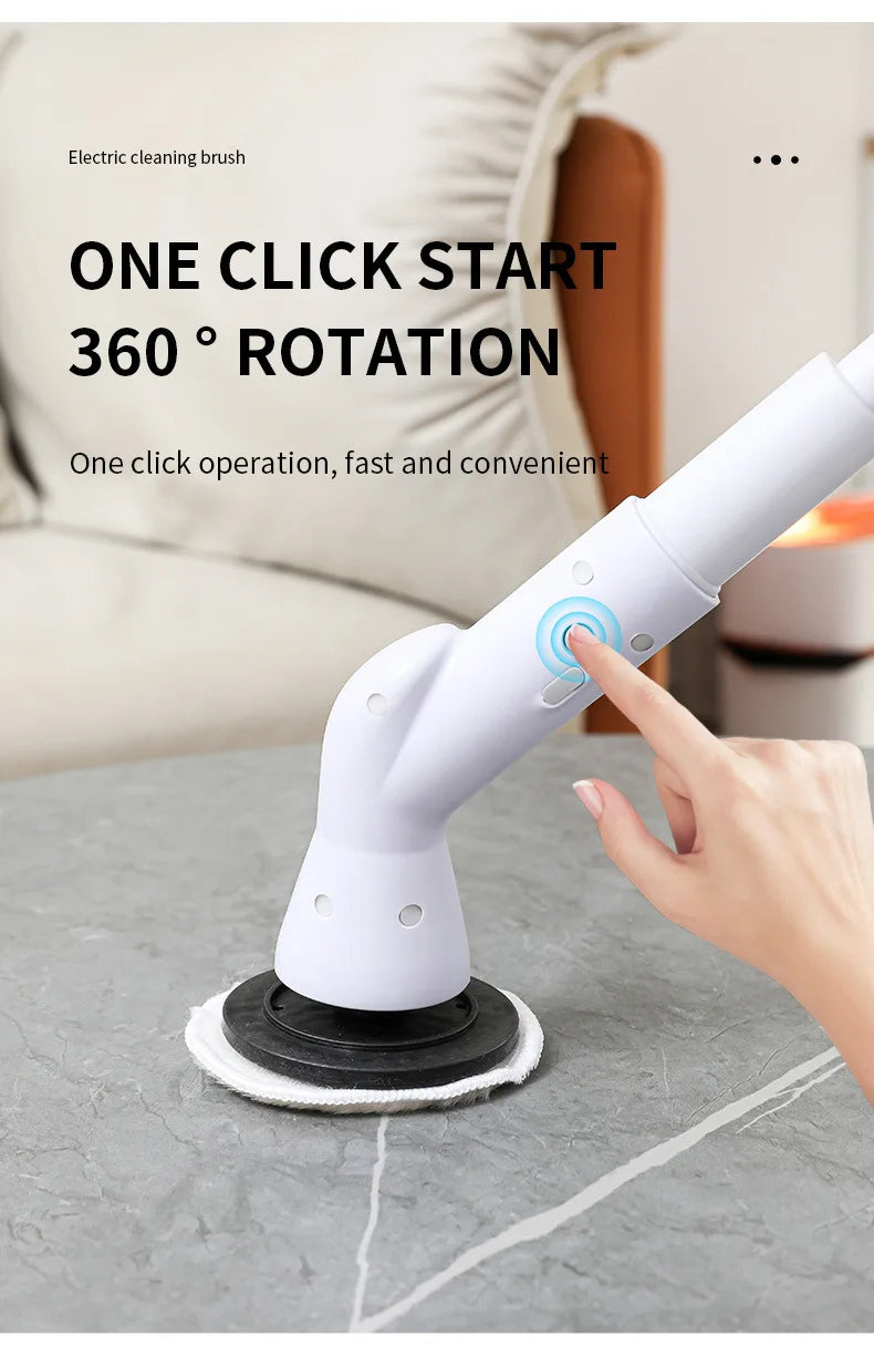 6 in 1 Powerful Electric Cleaning Brush Wireless Spin Scrubber Brush