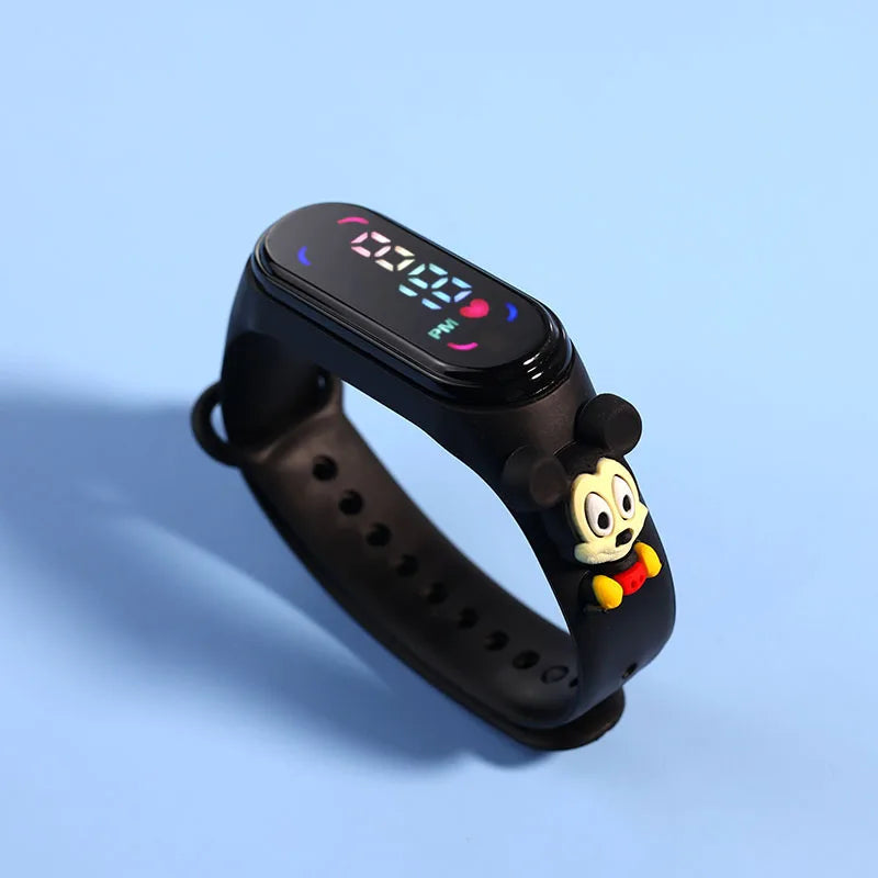 Disney Stitch Spider Man Cartoon Waterproof Watches For Kids LED Electronic Sport Watch