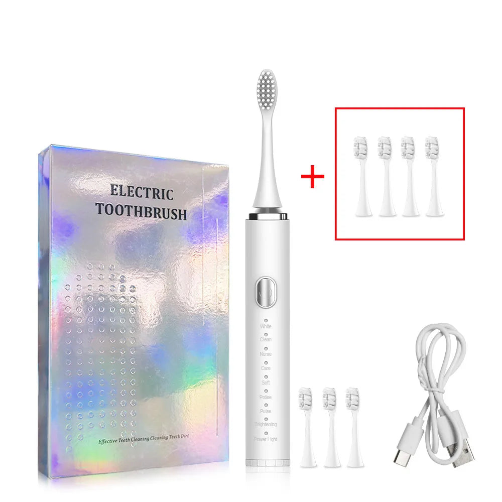 Electric Ultrasonic Toothbrush 8 High-Precision Brushing Modes Rechargeable Tooth Cleaner