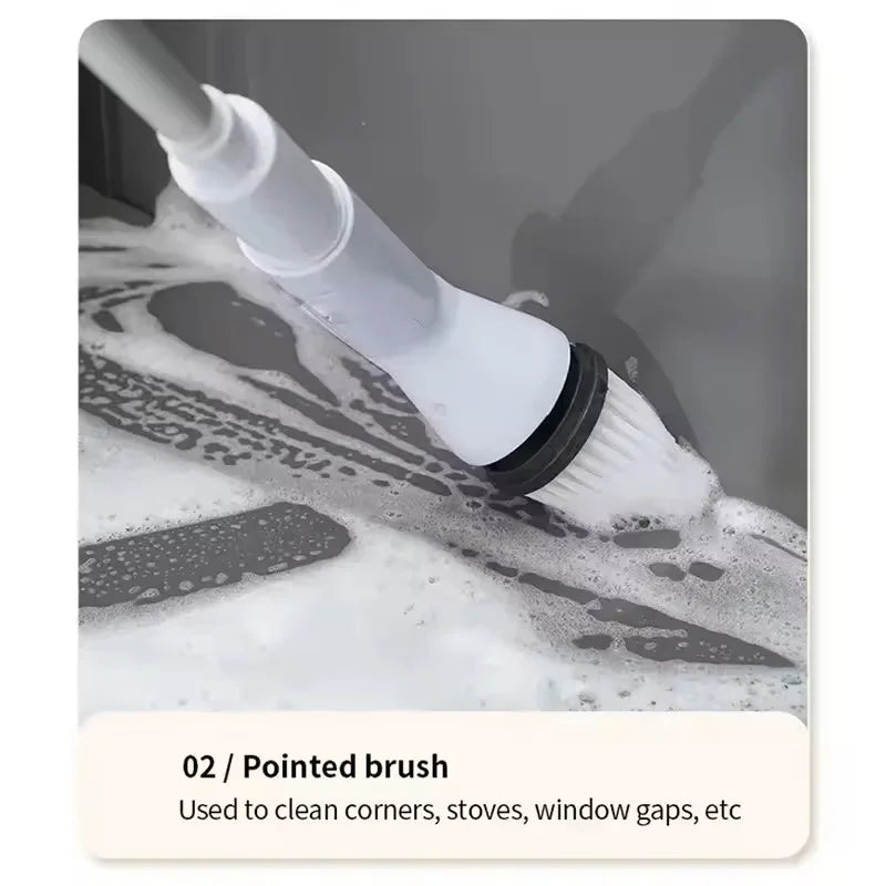 6 in 1 Powerful Electric Cleaning Brush Wireless Spin Scrubber Brush