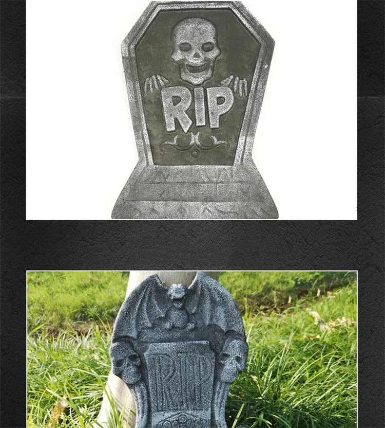 1 pcs Halloween Foam Tombstones Outdoor Home Decoration Bats Skeleton Gravestone