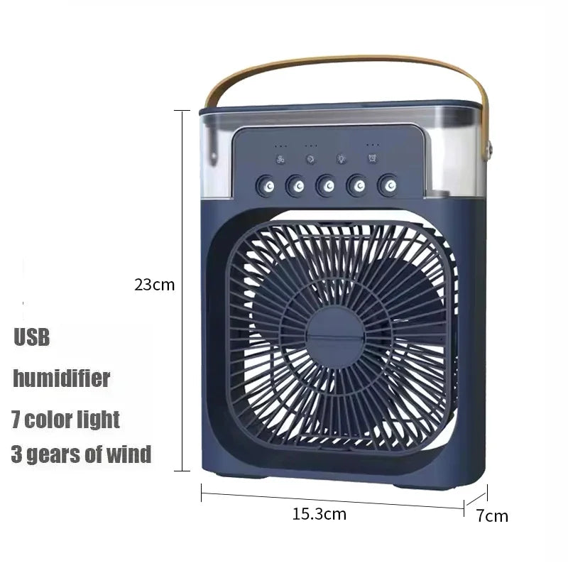 New 3 In 1 AIr Conditioner Household Mini Air Cooler LED Night Light Portable humidifier