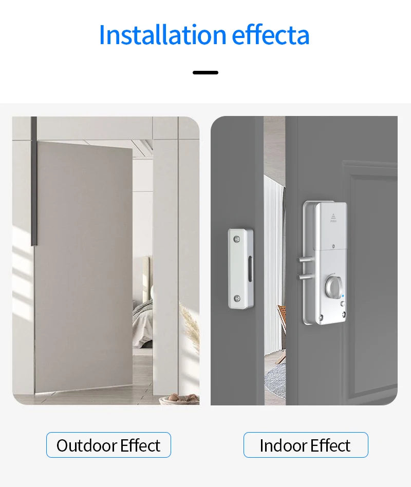 Home Smart Door Lock Handle Hidden Battery Anti Theft Electronic Keyless Lock