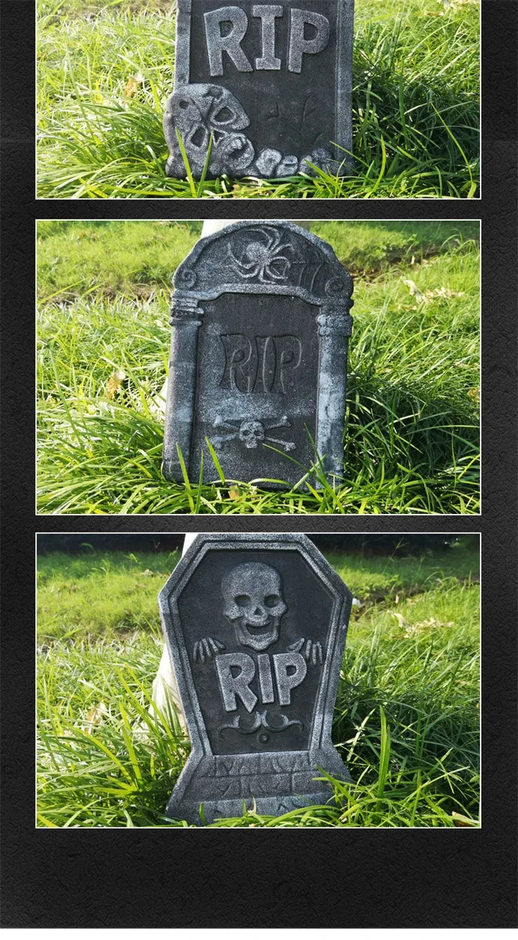 1 pcs Halloween Foam Tombstones Outdoor Home Decoration Bats Skeleton Gravestone