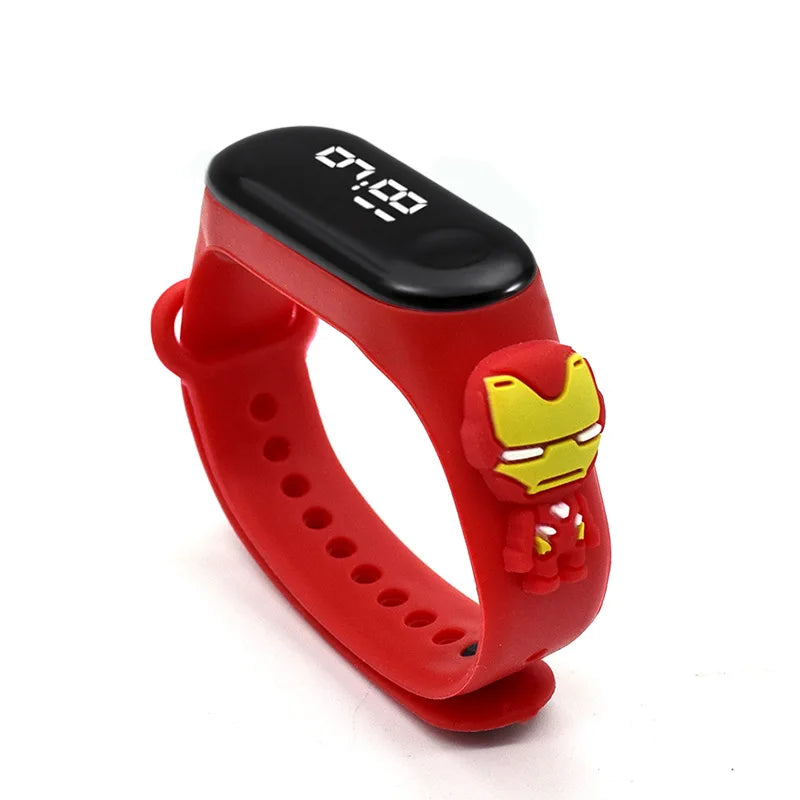 Disney Stitch Spider Man Cartoon Waterproof Watches For Kids LED Electronic Sport Watch