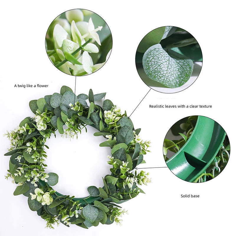 Eucalyptus Wreath Flowers Gifts DIY Rattan Creative Artificial Garland