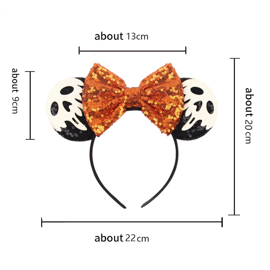Newest Minnie Ears Headband Halloween Festival Party Sequins Bow Hair Accessories