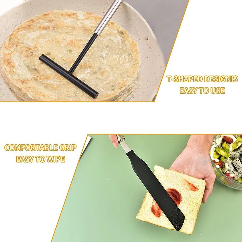Stainless Steel French Crepe Spreader and Spatula Kit Pancake Cooking Tools